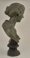 Faustyna Młodsza. Popiersie gipsowe patynowane jest na ciemnozielono. Przedstawia ono młodą kobietę, z głową zwróconą lekko w lewo, o regularnych rysach twarzy. Bok prawy