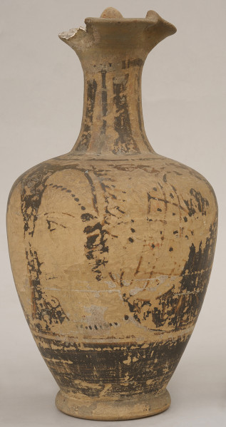 strona druga - na brzuścu głowa niewieścia w czepku przedstawiona w lewym profilu