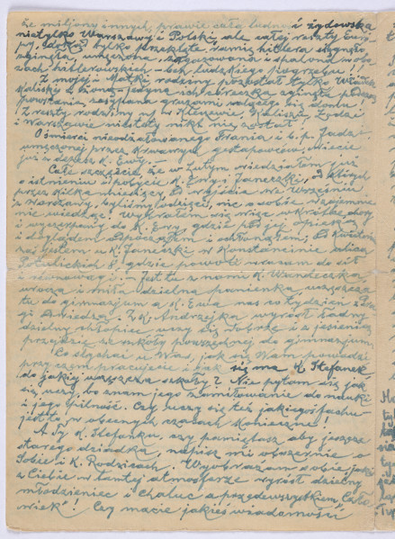 Ujęcie awersu, lewej strony. List 2-kartowy, bifolium. Wszystkie strony zapisane. Papier tzw. czysty.