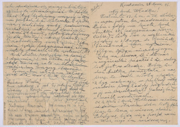 Ujęcie awersu. List 2-kartowy, bifolium. Wszystkie strony zapisane. Papier tzw. czysty.