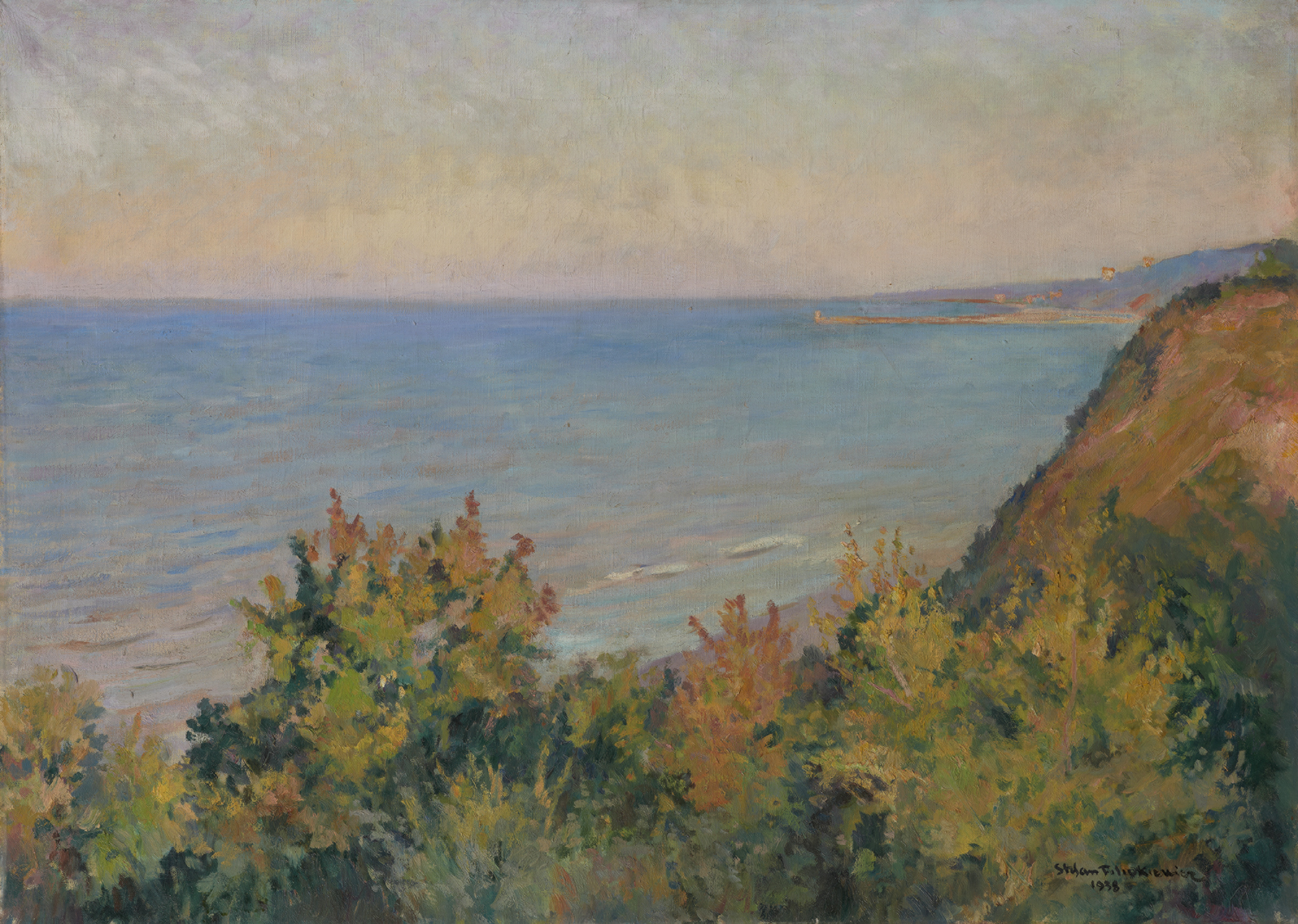 Rozewie at sunset (view on Hel from Rozewie) MNS/SE-M/138 – In museums
