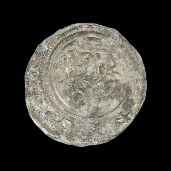 moneta; skarb monet - Ujęcie rewersu szóstej monety ze skarbu monet z XII w.