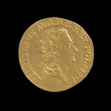 środek płatniczy, pieniądz, moneta - Ujęcie awersu. Moneta z głową władcy w w prawo na awersie.