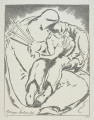 Ujęcie z przodu. Nawiązująca do przedstawień piety, symboliczna kompozycja z siedzącą kobietą trzymającą ciało matwego żołnierza na kolanach. W jej pierś wbite sa trzy miecze, a obie postacie otacza świetlista aureola.