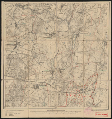 Mapa drukowana - Ujęcie z przodu; Mapę 773 Schwessow III opracowano w 1889, a wydano w 1891 roku. Obejmuje obszar w pobliżu miejscowości Schwessow, Kreis Greifenberg, Reg. Bez. Stettin, Prov. Pommern, dziś Świeszewo, pow. gryficki, woj. zachodniopomorskie, Polska. Jest jednym z trzech zachowanych egzemplarzy arkusza przedwojennej mapy topograficznej oznaczonego godłem 773 (ale inne wydanie), zawierającym dane o lokalizacji obiektów i ich nazw w zasobie archiwalnym Flurnamen Sammlung. Na drukowanej mapie ręcznie naniesiono warstwę z numeracją obiektów fizjograficznych odnoszących się do miejscowości: Ravenhorst, dziś Wołowiec; Henkenhagen, dziś Upadły; Woistenthin, dziś Ościęcin; Trutzlatz, dziś Truskolas.