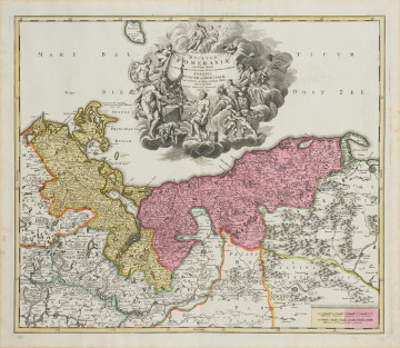 kolorowana mapa Pomorza - Ujęcie z przodu. Kolorowana mapa Pomorza.