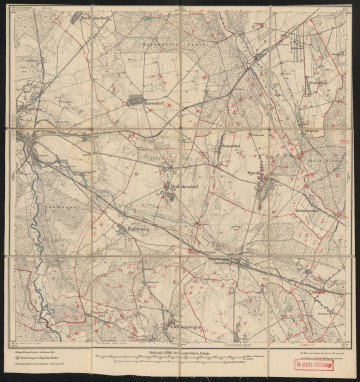 Mapa drukowana 1059 Speck I - Ujęcie z przodu; Mapę 1059 Speck I opracowano i wydano w 1890, a dodrukowano w 1922 roku. Obejmuje obszar w pobliżu miejscowości Speck, Kreis Naugard, Reg. Bez. Stettin, Prov. Pommern, dziś Mosty, pow. goleniowski, woj. zachodniopomorskie, Polska. Jest jedynym zachowanym egzemplarzem arkusza przedwojennej mapy topograficznej oznaczonego godłem 1059, zawierającym dane o lokalizacji obiektów i ich nazw w zasobie archiwalnym Flurnamen Sammlung. Na drukowanej mapie ręcznie naniesiono warstwę z numeracją obiektów fizjograficznych odnoszących się do miejscowości: Barfussdorf, dziś Żółwia Błoć; Marsdorf, dziś Marszewo; Glewitz, dziś Glewice; Franzfelde, dziś Przypólsko; Burow, dziś Burowo; Buddendorf, dziś Budno; Puddenzig, dziś Podańsko; Speck; Matzdorf, dziś Maciejewo; Birkenwerder, dziś Pogrzymie; Diedrichsdorf, dziś Bolechowo; Lüttkenhagen, dziś Tarnówko; Jakobsdorf, dziś Danowo; Grossenhagen, dziś Tarnowo; Korkenhagen, dziś Budzieszowce.