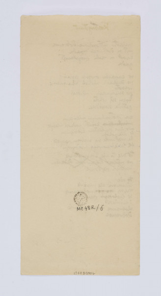 Józef Czechowicz, Krasnystaw, 1931, rękopis, wym. 22 x 10,2 cm, k. 7 recto
Wiersz zapisany czarnym atramentem na papierze mirkowskim. W kilku miejscach widoczne skreślenia. W lewym dolnym rogu podpis autora i data: 