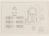 Projekt niezrealizowanej polichromii do kościoła akademickiego KUL. Szkic wystroju wnętrza obejmujący rzut poziomy świątyni oraz szkice wystroju ołtarza.