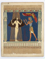 Ilustracja przedstawia wnętrze świątyni bogini Astarte, w którym znajdują się dwie postacie. Po prawej stronie młody faraon Ramzes XIII, a po lewej naga kapłanka. 