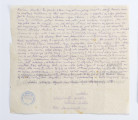 Gryps napisany przez Zenona Waśniewskiego z więzienia na Zamku w Lublinie, gryps adresowany do żony Michaliny, 2 strony, pismo od lewej do prawej, bardzo drobny tekst.