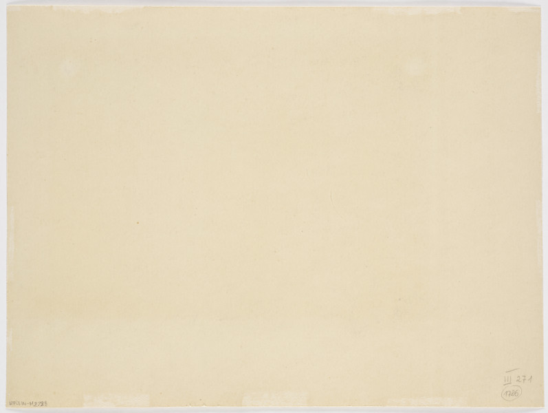 kompozycja abstrakcyjna - Kompozycja abstrakcyjna. Utrzymana w przygaszonej, łagodnej kolorystyce – piaskowych beży, błękitów, brązów i jasnej zieleni – kompozycja zbudowana w wydzielonych czarnym konturem figur, z mocnym akcentem czerni dwóch wież (?) pośrodku kompozycji. Z prawej strony – leżące postacie (?).