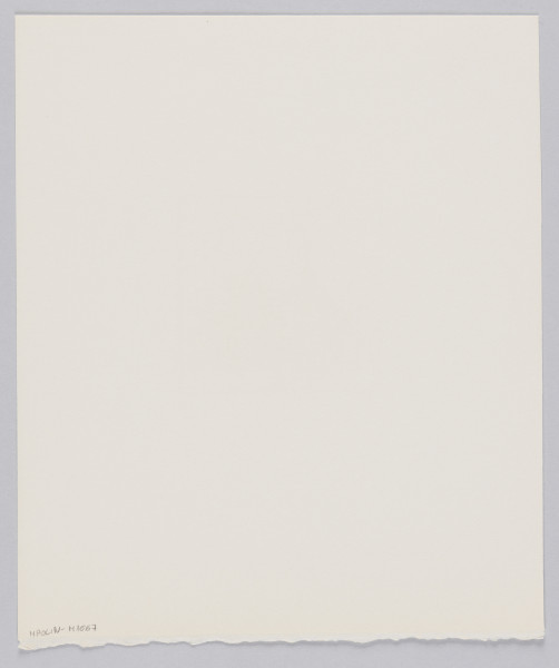 odbitka graficzna - Grafika przedstawiająca grupę osób i zwierząt. W plątaninie kształtów rozpoznać można konia po lewej stronie sceny. Nad postaciami konstrukcja przypominająca dach z kominem, z którego wydobywa się dym. U góry zarys chmury (?). Przedstawienie wpisane w prostokątną ramkę stojącą na krótszym boku.