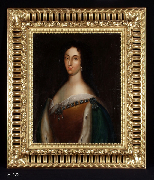 Portret młodej kobiety w płaszczu gronostajowym.