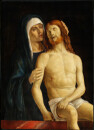 Fotografia gigapixel w wysokiej rozdzielczości obrazu olejnego Matki Boskiej podtrzymującej ciało zdjętego z krzyża Chrystusa.